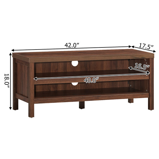 Topbuy TV Stand Fit 45'' TV Media Center Open Console Cabinet with 2-Shelf Storage Walnut/Oak