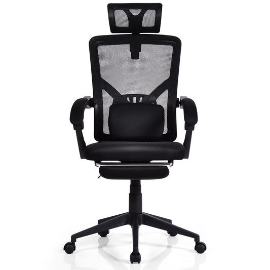 Topbuy Office Recliner Chair High Back Mesh Computer Desk Chair with Footrest & Lumbar Pillow