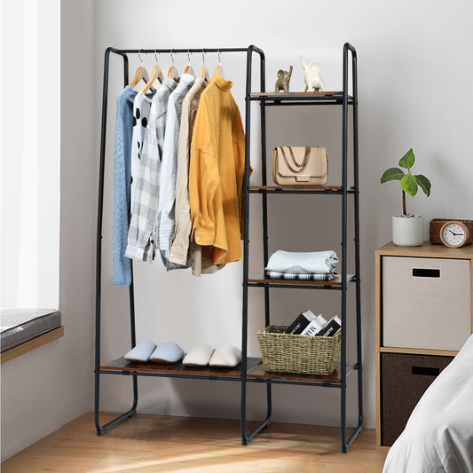 Topbuy Metal Garment Rack Freestanding Clothes Closet Storage Organizer with Shelves