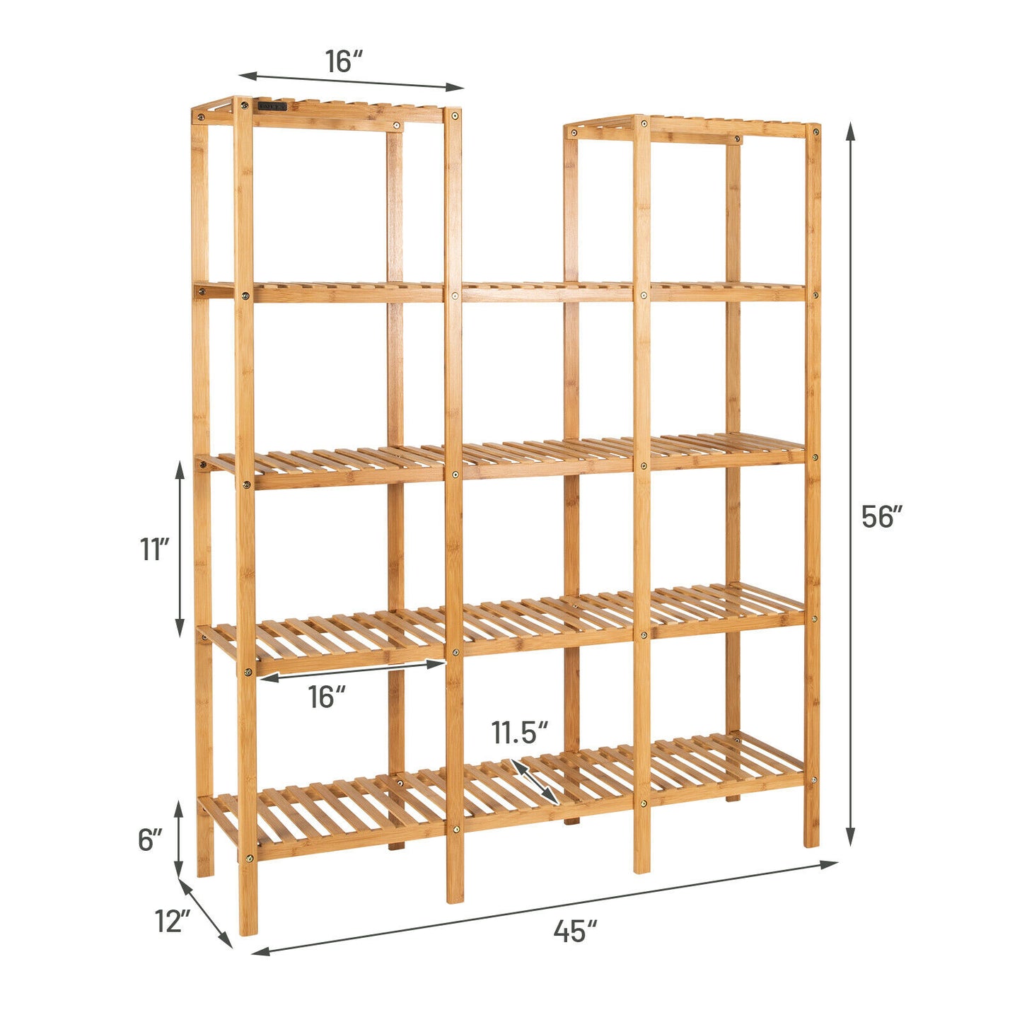 Topbuy Display Shelf Multifunctional Bamboo Flower Plant