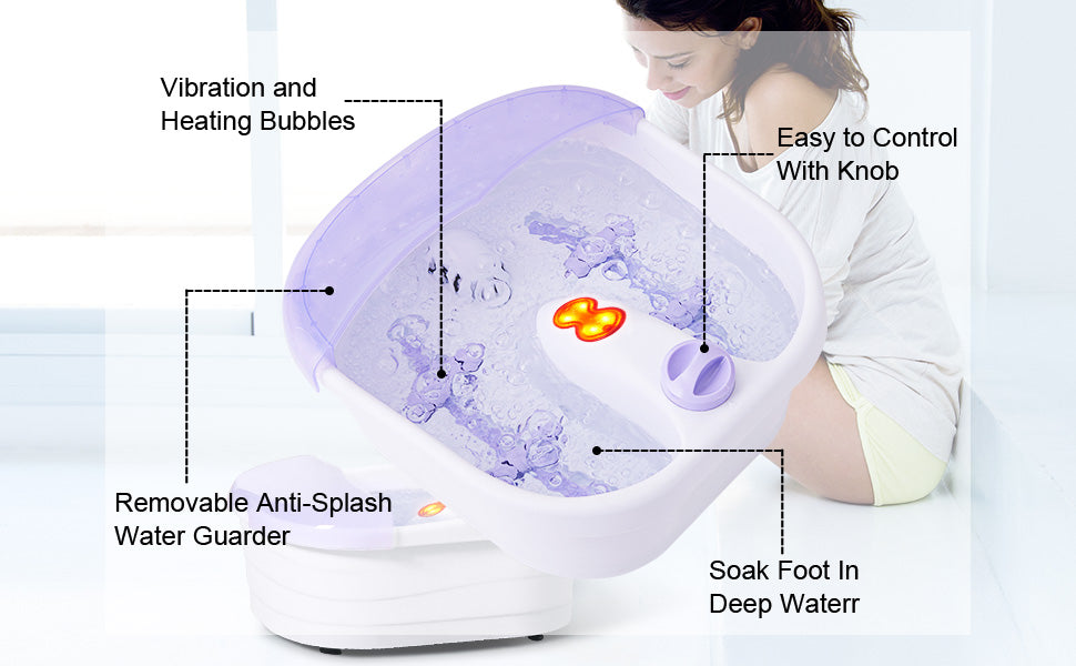 Topbuy Electrical Foot Massager Bubble Spa Tub w/ Infrared &Heat Boost