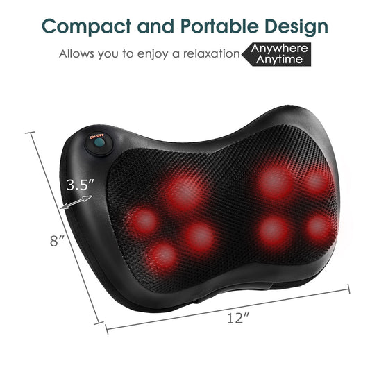Topbuy Massage Pillow, Electric Shiatsu for Shoulder Neck Back W/Heat