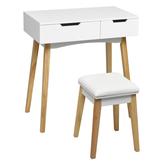 Topbuy Makeup Vanity Table W/Flip Top Mirror 2-in-1 Dresser & Stool