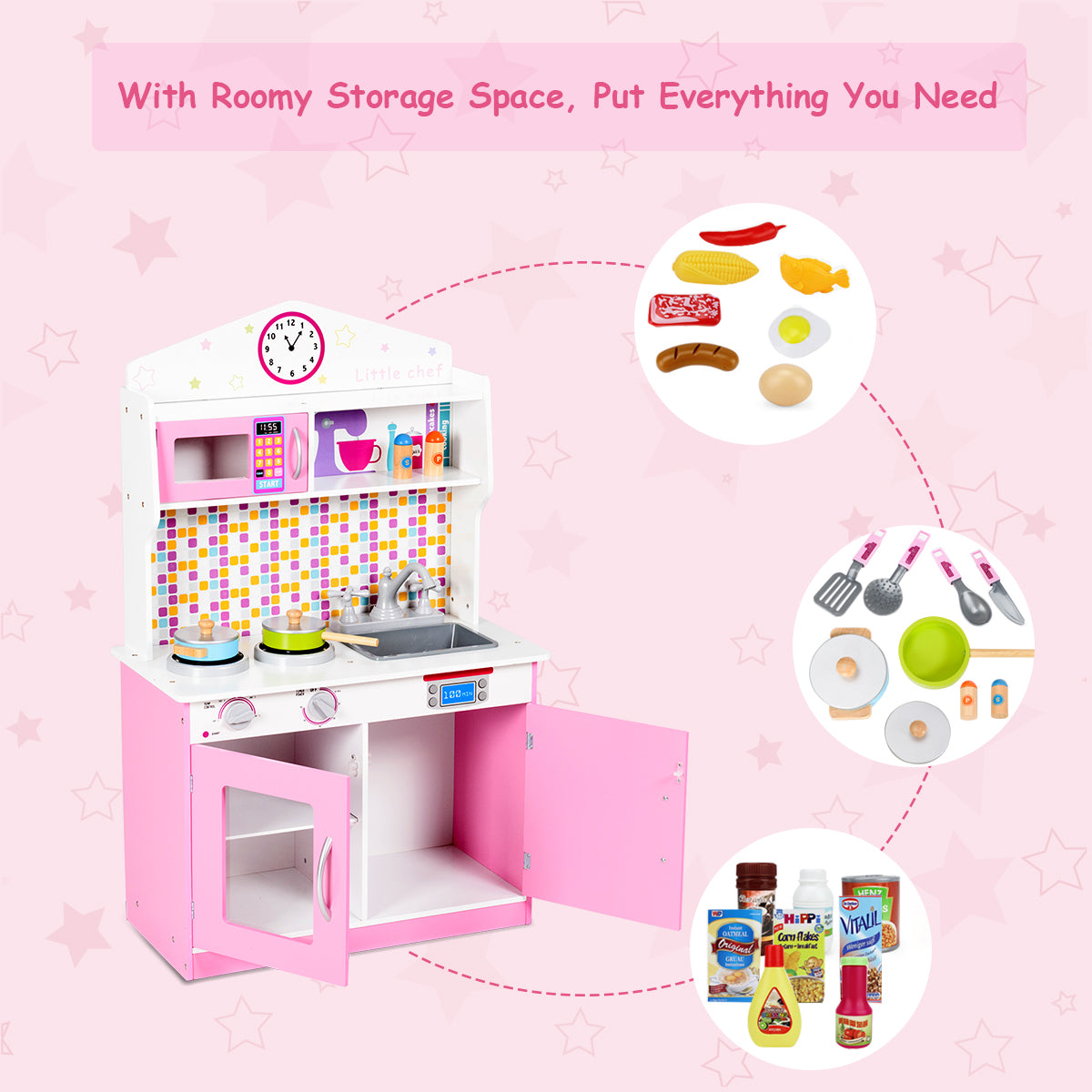 Topbuy Kids Chef¡¯s Pretend Kitchen Cooking Toy Play Set for Toddler