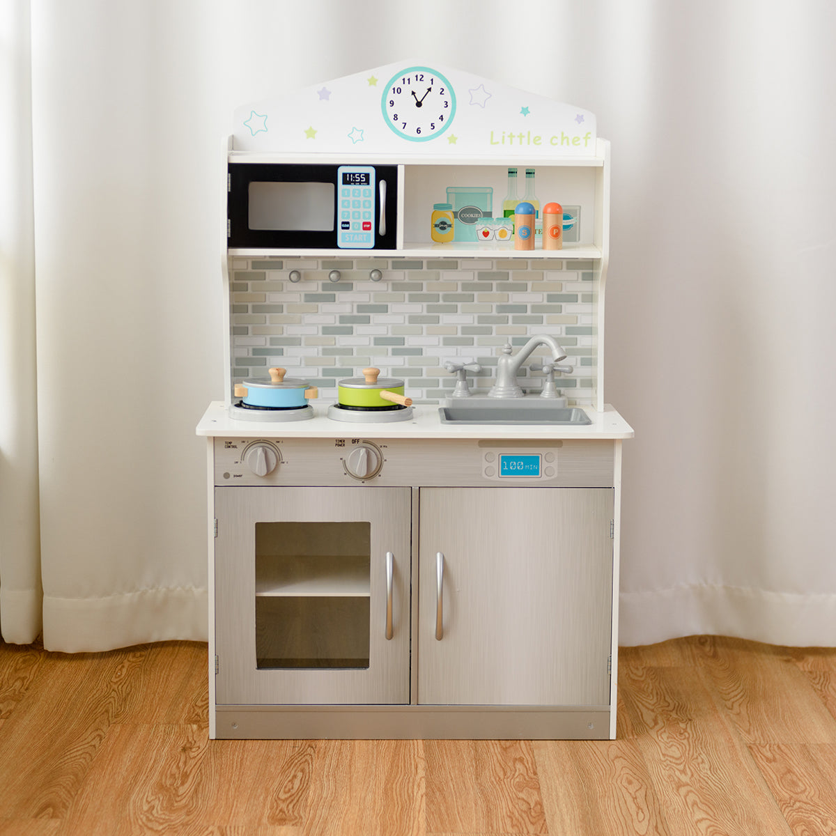Topbuy Kids Cooking Pretend Kitchen Toy Play Set for Toddler