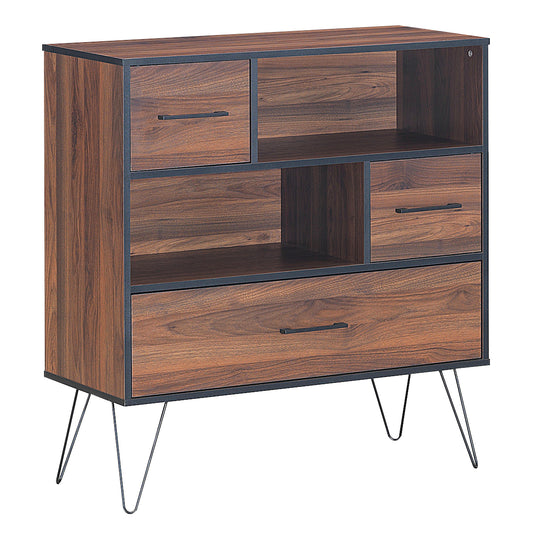 Topbuy Multipurpose Sideboard Storage Cabinet Unit w/Metal Leg &Drawer Walnut