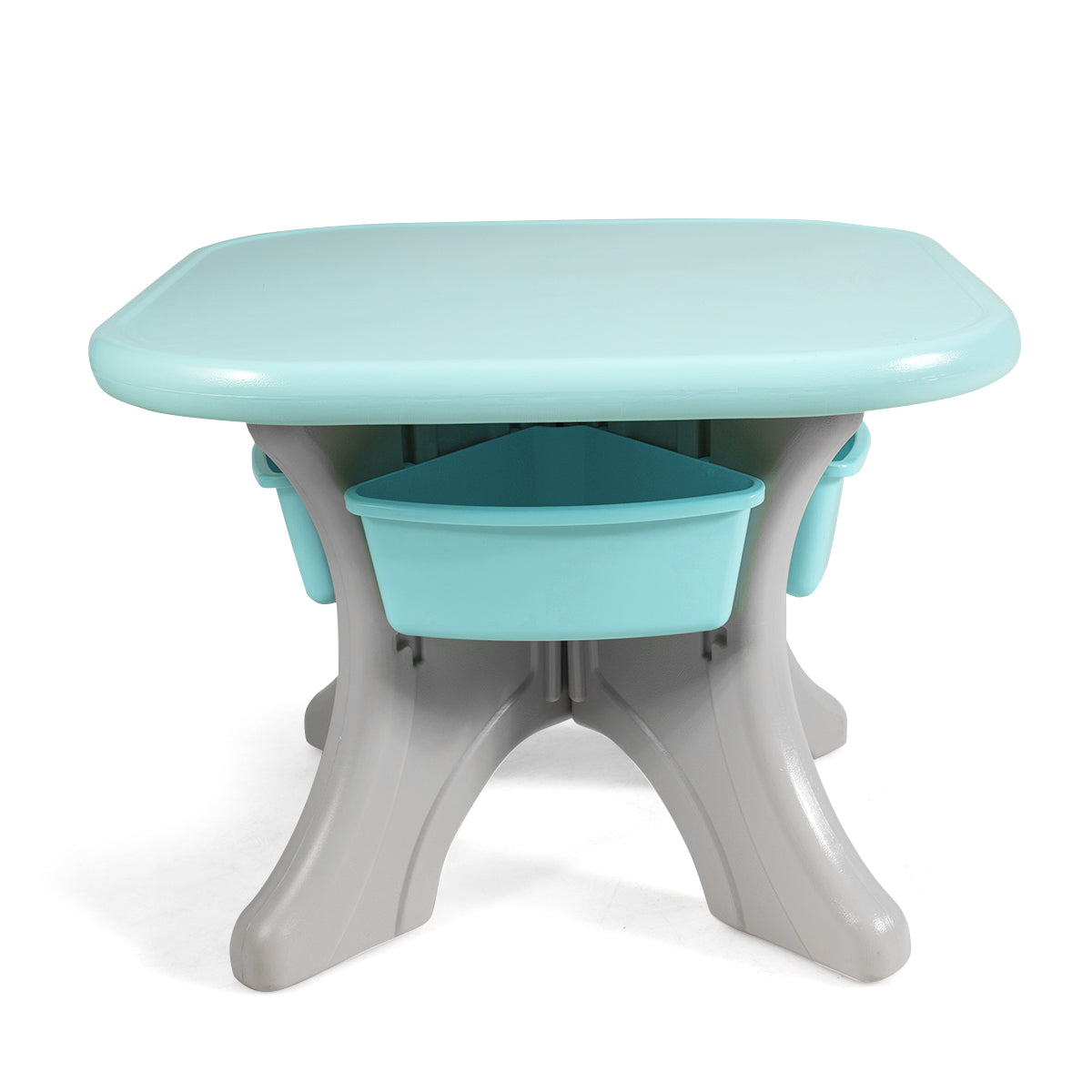 Topbuy 3 PCS Kids Activity Storage Table & Chair Set Green