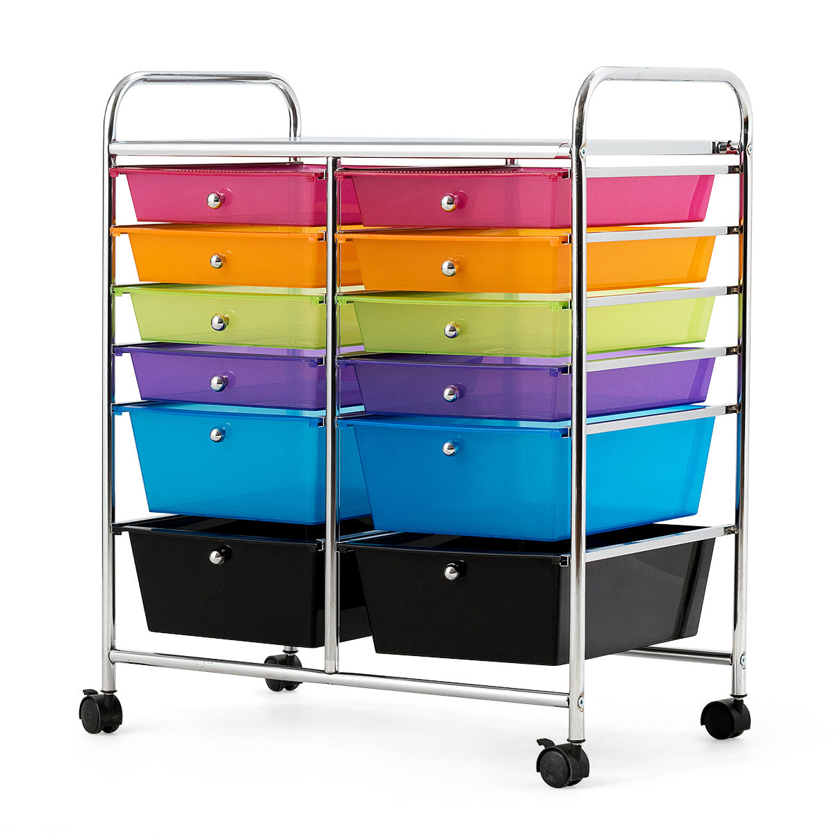 Topbuy 12-Drawers Rolling Storage Cart with Organizer Top