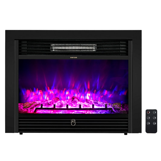 Topbuy 750/1500W Electric Fireplace Heater Adjustable Temperature &Luminance