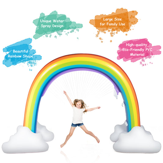 Topbuy Inflatable Rainbow Sprinkler Outdoor Sprinkling Water Game Toy