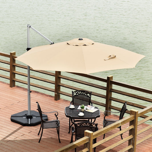 Topbuy 11'Outdoor Cantilever Umbrella Patio Canopy Offset