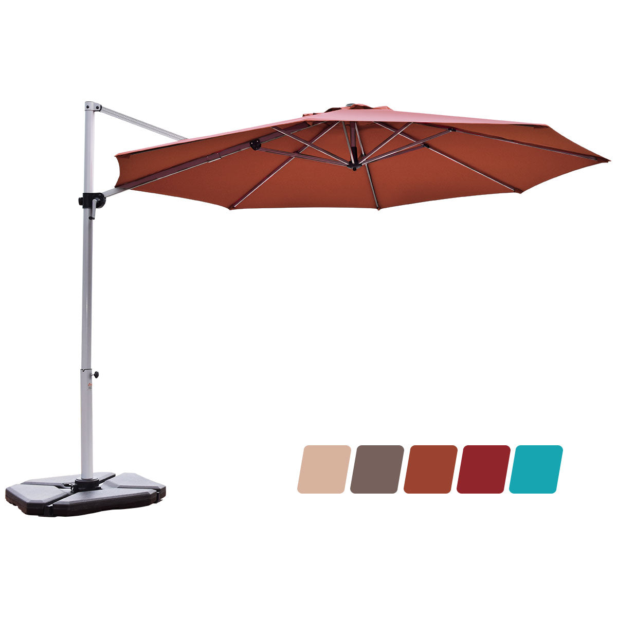 Topbuy 11'Outdoor Cantilever Umbrella Patio Canopy Offset