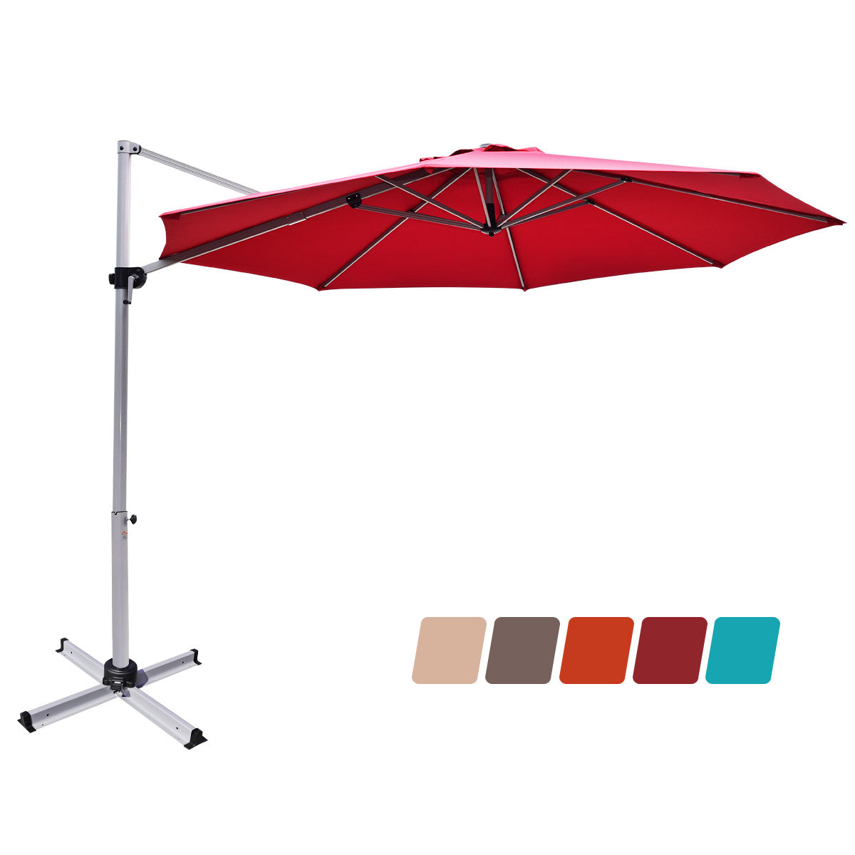 Topbuy 11'Outdoor Cantilever Umbrella Patio Canopy Offset