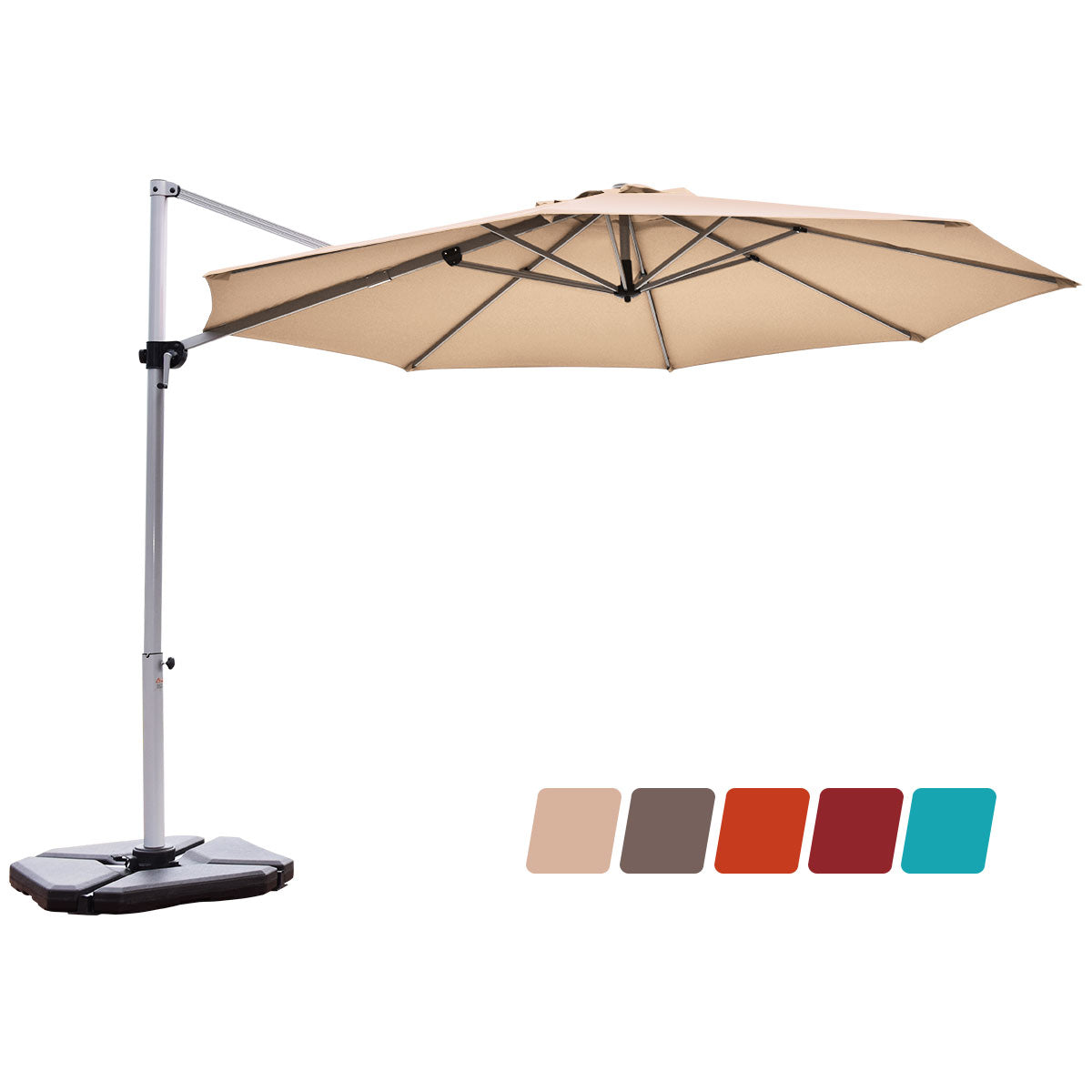 Topbuy 11'Outdoor Cantilever Umbrella Patio Canopy Offset