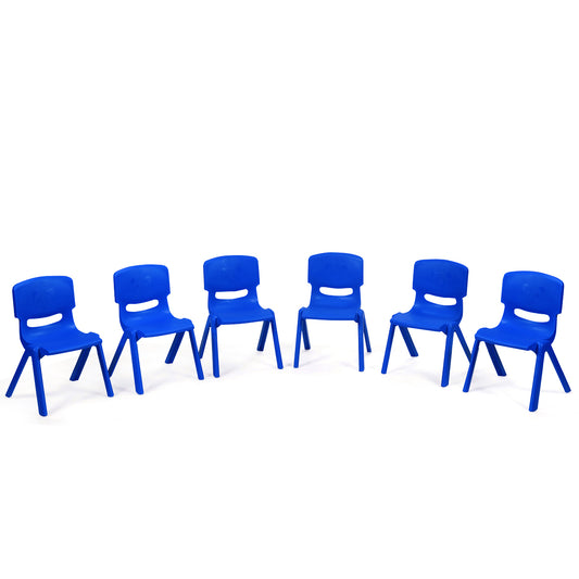 Topbuy 6-Piece Plastic Kids Chair Modern Stackable Learning Chairs Blue/Red