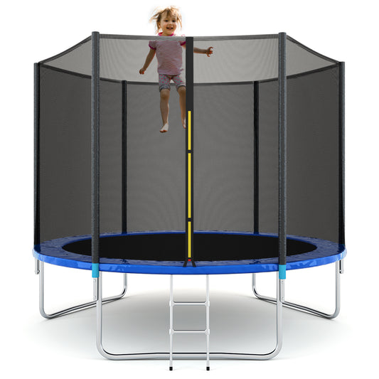 Topbuy 10 FT Recreational Trampoline Combo Bounce Jump Bed with Safety Enclosure Net