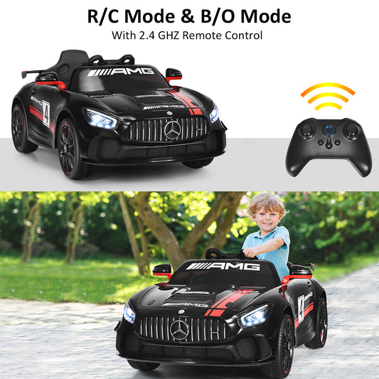Topbuy Mercedes Benz AMG Licensed 12V Kids Ride On Car with 2.4G Remote Control Black/Red/Sliver