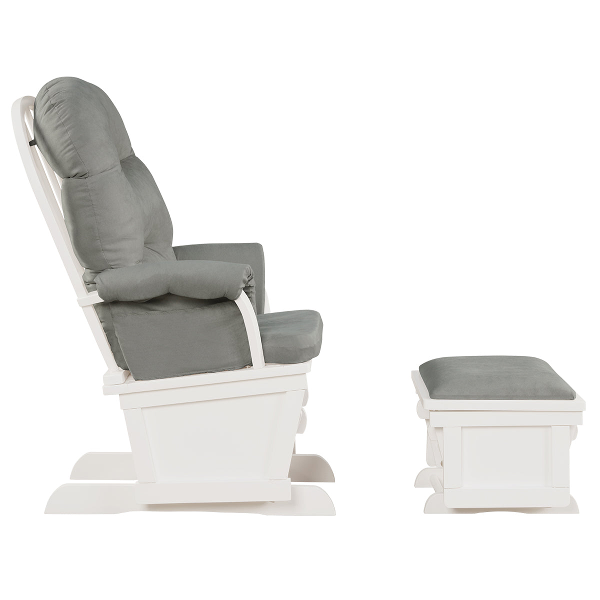 Topbuy Ergonomic Rocking Chair Baby Nursery Chair Glider with Ottoman Light Beige/Grey/Dark Grey