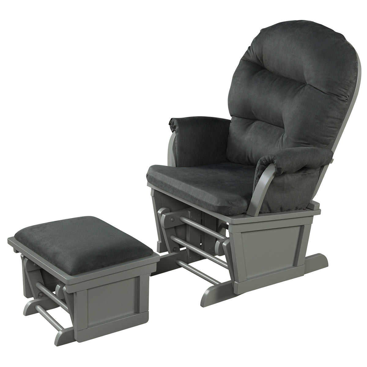 Topbuy Ergonomic Rocking Chair Baby Nursery Chair Glider with Ottoman Light Beige/Grey/Dark Grey