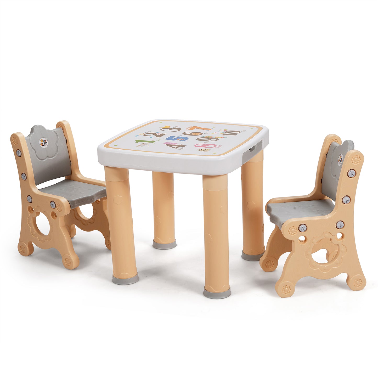 Topbuy Kids Furniture Set Kids Table & Chair Set w/ Practical Drawers Suitable for Enjoying Snack Time & Playing Blue/Natural/Pink