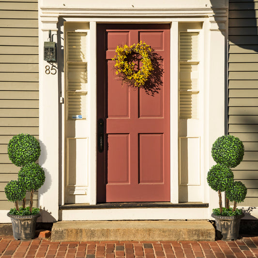 Topbuy 30'' Artificial Topiary Three Ball Tree Decorative Trees Fake Greenery Plants Indoor&Outdoor