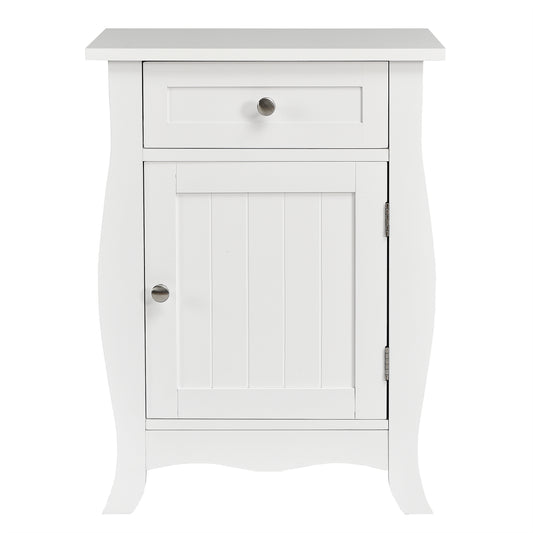Topbuy Wooden Accent End Table with Drawer Storage Floor Cabinet for Living Room, Bedroom, Hallway
