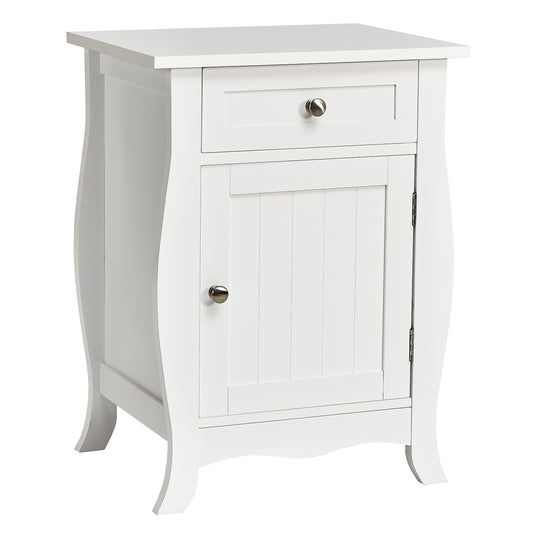Topbuy Wooden Accent End Table with Drawer Storage Floor Cabinet for Living Room, Bedroom, Hallway