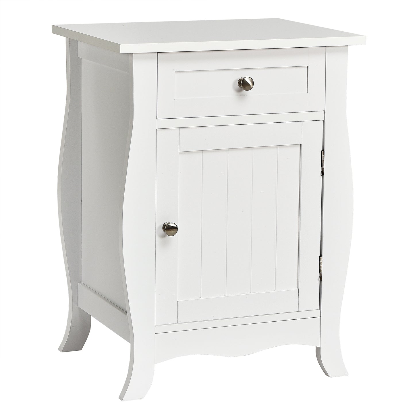 Topbuy 2PCS Wooden Accent End Table with Drawer Storage Floor Cabinet for Living Room, Bedroom, Hallway