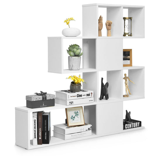 Topbuy 5-Shelf Modern Ladder Corner Bookshelf Display Storage Rack for Home&Office