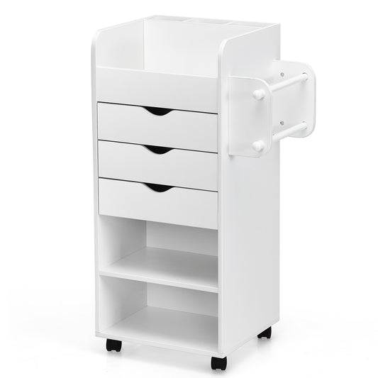Topbuy Rolling Storage Cart with 3 Drawers&3 Shelves Storage Organizer Cabinet with Lockable Casters