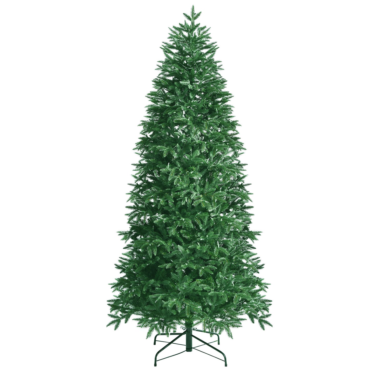 Topbuy 6FT/7FT/8FT Pre-Lit Christmas Tree Artificial Xmas Tree W/ 350/450/600 Replaceable Dual Color LED Lights