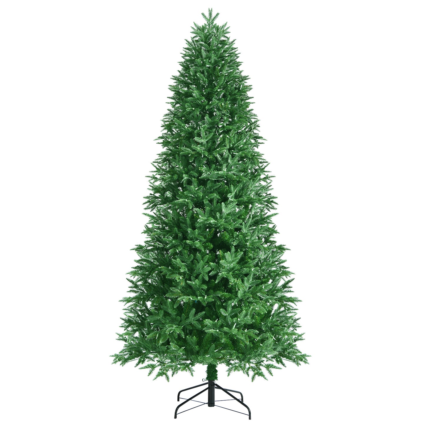 Topbuy 6FT/7FT/8FT Pre-Lit Christmas Tree Artificial Xmas Tree W/ 350/450/600 Replaceable Dual Color LED Lights