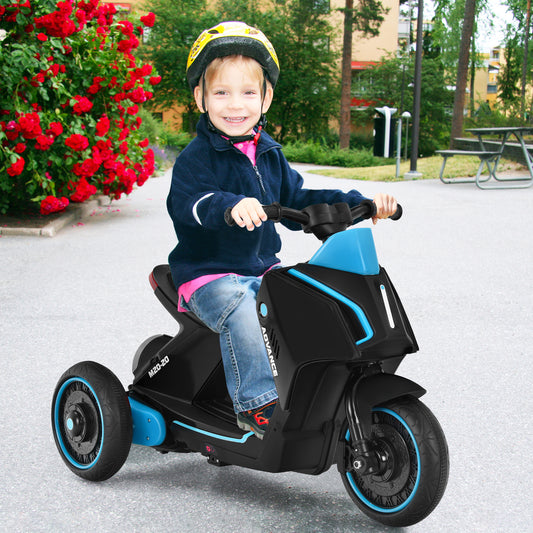 Topbuy Ride on Motorcycle 6V Battery Powered with LED Lights&High/Low Speed 3-Wheeler Ride On Motorcycle Black/Pink/Red/White