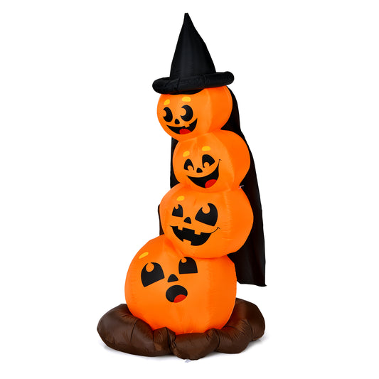 Topbuy 7 FT Halloween Inflatable Pumpkin Combo Blow up Pumpkins w/ Witch?¡¥s Hat with Build-in LED Lights & Blower