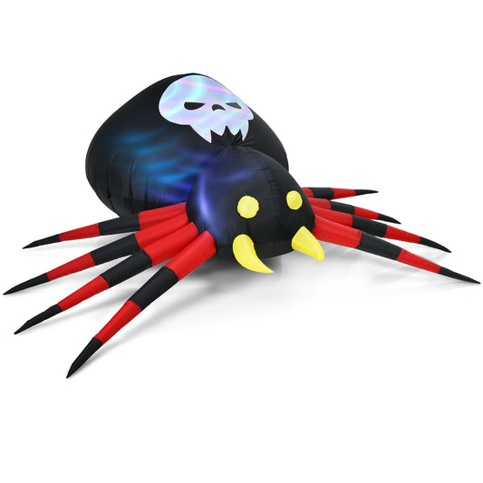 Topbuy 6.5FT Inflatable Halloween Spider Long Outdoor Indoor Blow Up Spider with Magic LED Lights