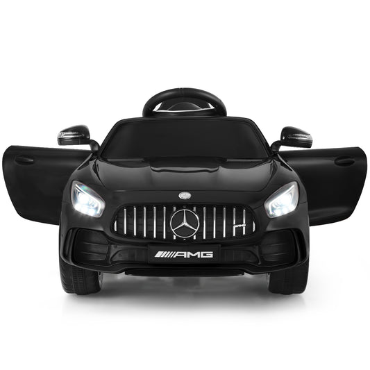 Topbuy 12V Kids Ride On Car Licensed Mercedes-Benz GTR Battery Powered Electric Vehicle Kids Car with Remote Control Black/Green/Red/White