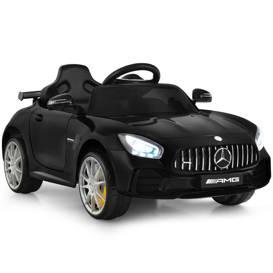 Topbuy 12V Kids Ride On Car Licensed Mercedes-Benz GTR Battery Powered Electric Vehicle Kids Car with Remote Control Black/Green/Red/White
