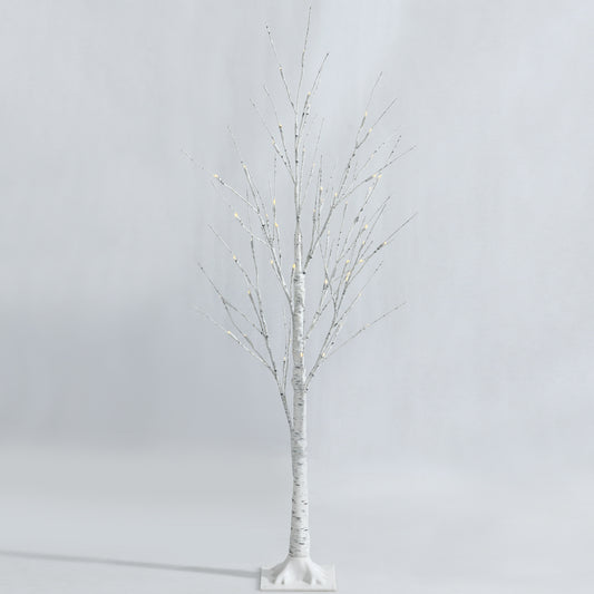 Topbuy 4FT/5FT/6FT Artificial White Birch Tree Pre-lit Twig Birch Tree Designed for Holiday Festival
