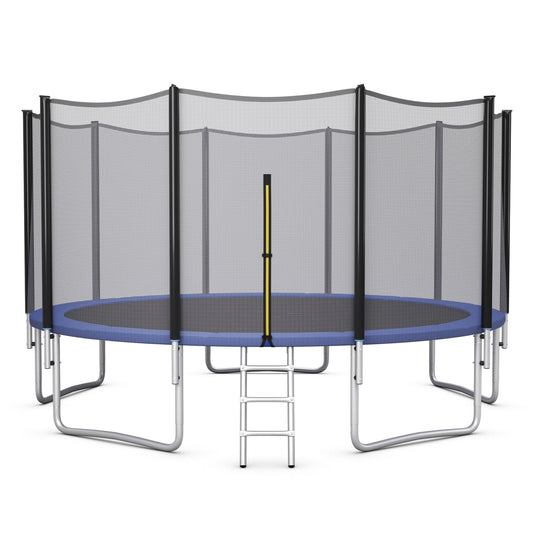 Topbuy 8ft 10ft 12ft 14ft 15ft 16ft Trampoline with Safety Enclosure Net & Spring Pad Jumping Mat