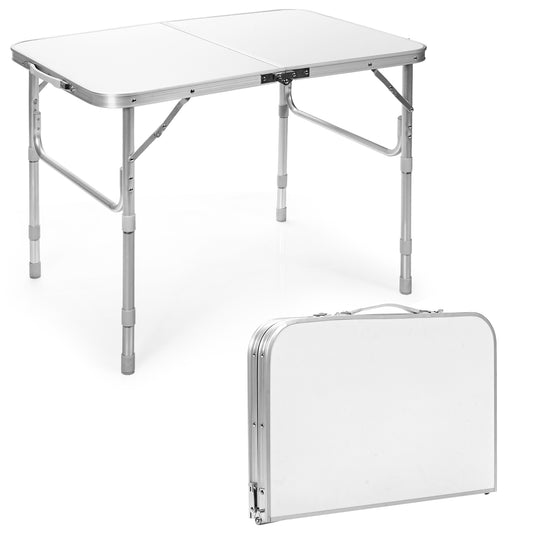 Topbuy Folding Portable Outdoor Camping Table Aluminum Lightweight Picnic Table W/3 Adjustable Heights for Outdoor