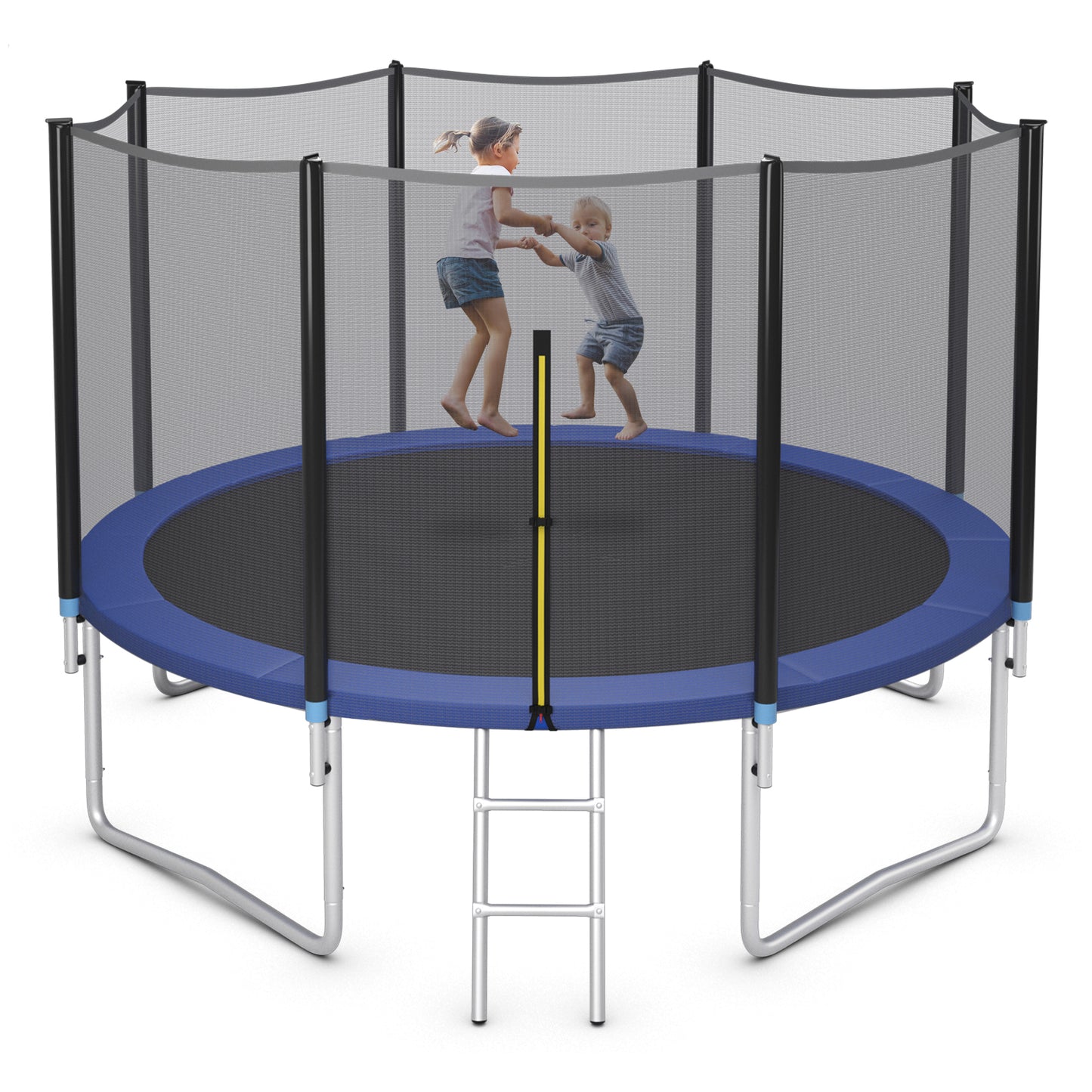 Topbuy 8ft 10ft 12ft 14ft 15ft 16ft Trampoline with Safety Enclosure Net & Spring Pad Jumping Mat