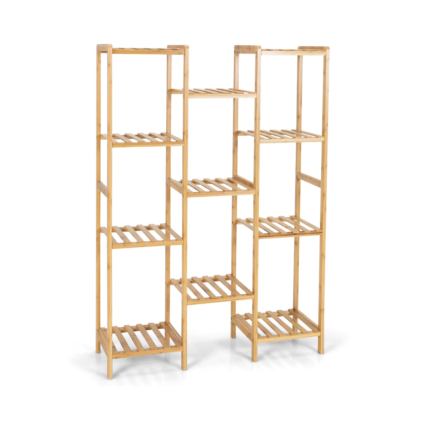 Topbuy 9/11 Tiers Bamboo Plant Stand for Indoor Plants Multiple Utility Shelf Free Standing Storage Rack Pot Holder
