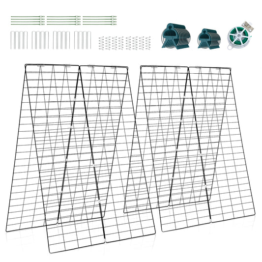 Topbuy 2-Piece Green Cucumber Garden Trellis Grow Support for Climbing Plant