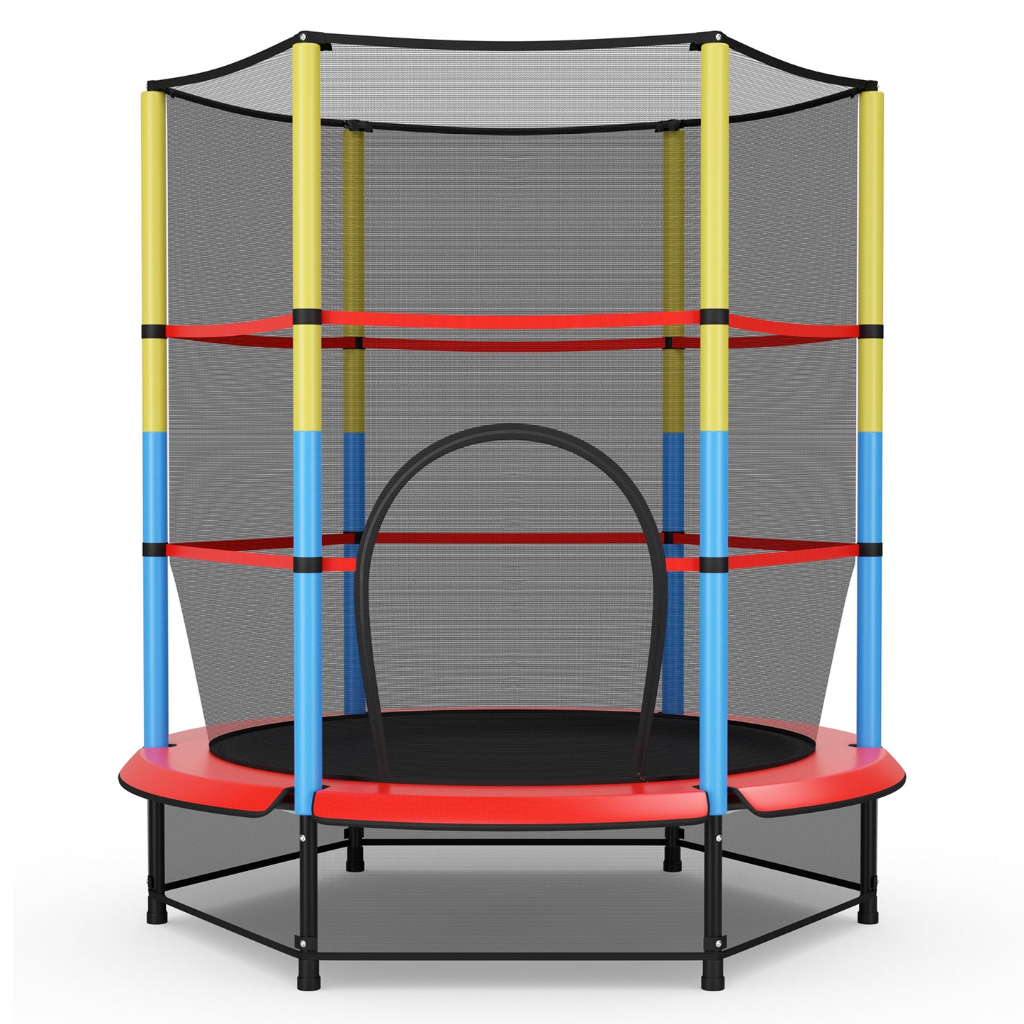 Topbuy 55?¡¥?¡¥ Mini Kids Jumping Exercise ASTM Certified Approved Recreational Trampolines with Enclosure Net for Kids Toy Birthday Gift