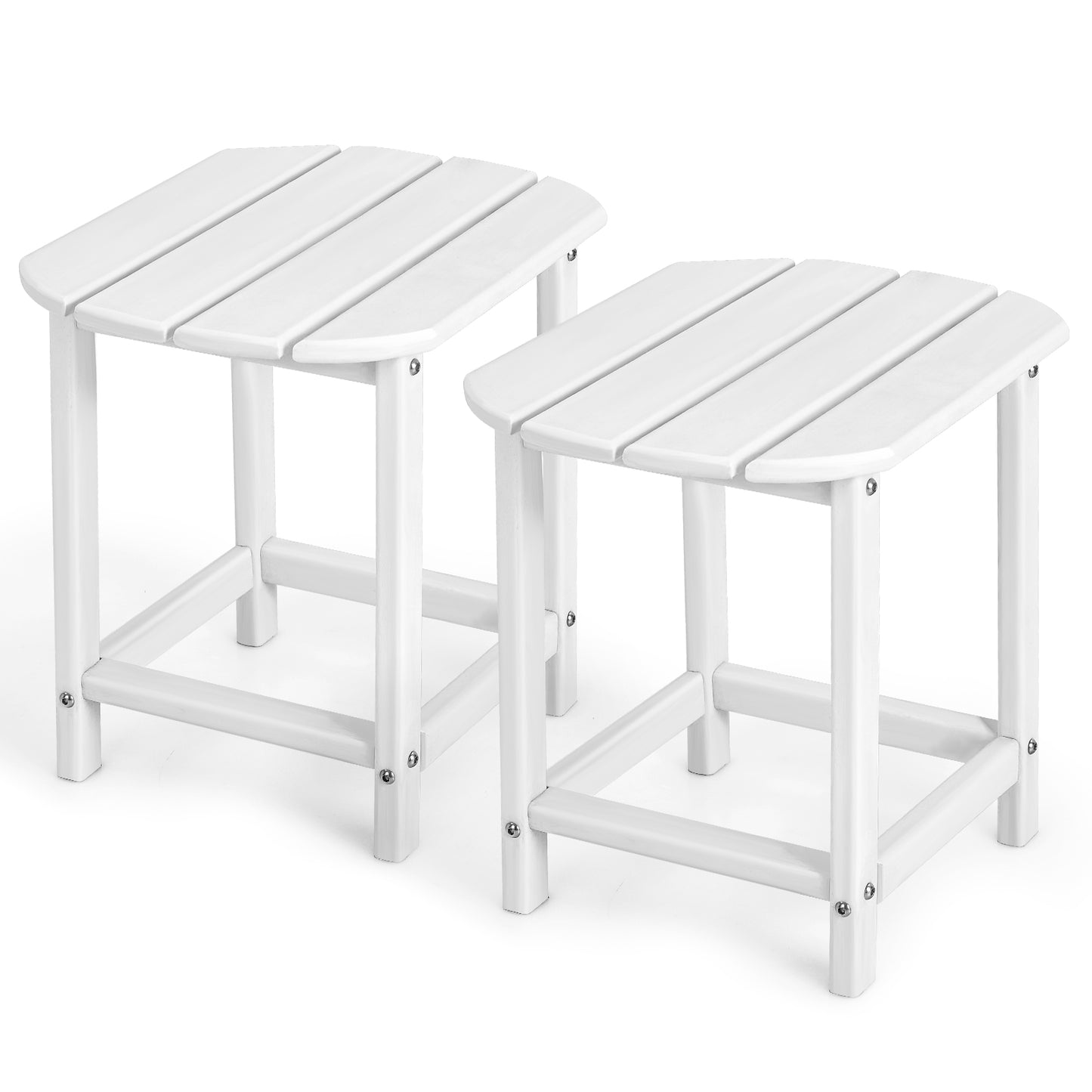 Topbuy 1PC/2PCS 18'' Adirondack Square Tea Table Side Table Outdoor Small Patio Table Weather Resistant or Backyard Garden White