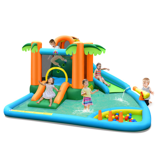 Topbuy 7-in-1 Inflatable Bounce House Jumping Castle Kids Slide Park Ball Pit for Outdoor&Indoor