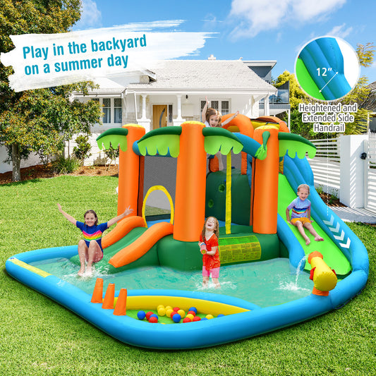 Topbuy 7-in-1 Inflatable Bounce House Jumping Castle Kids Slide Park Ball Pit for Outdoor&Indoor