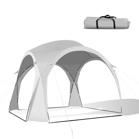 Topbuy 11'' x 11'' Large Sun Shelter for 6-8 People UPF50+ Beach Tent W/ Carry Bag 16 Stakes 8 Wind Ropes Portable Sunshade Tent