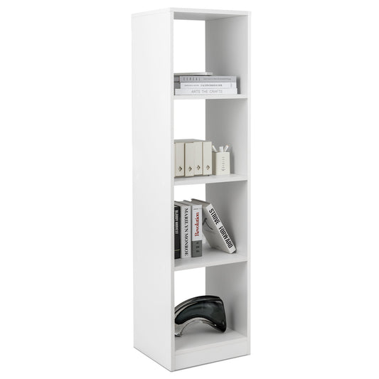 Topbuy 56'' Tall Bookcase, 4-Cube Bookshelf with 4 Anti-Tipping Kits Compact Toy Storage Cabinet Freestanding Shelving Organizer