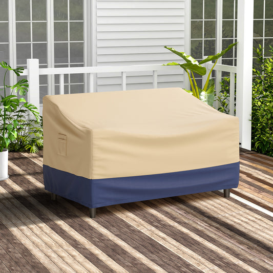 Topbuy 60''W x 43''D x 30''H Patio Loveseat Sofa Cover Outdoor Deep Sofa Cover w/ Handles & Air Vents Heavy Duty 2-Seater Patio Bench Cover